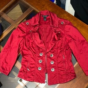 White House Black Market Red Women's cropped Jacket